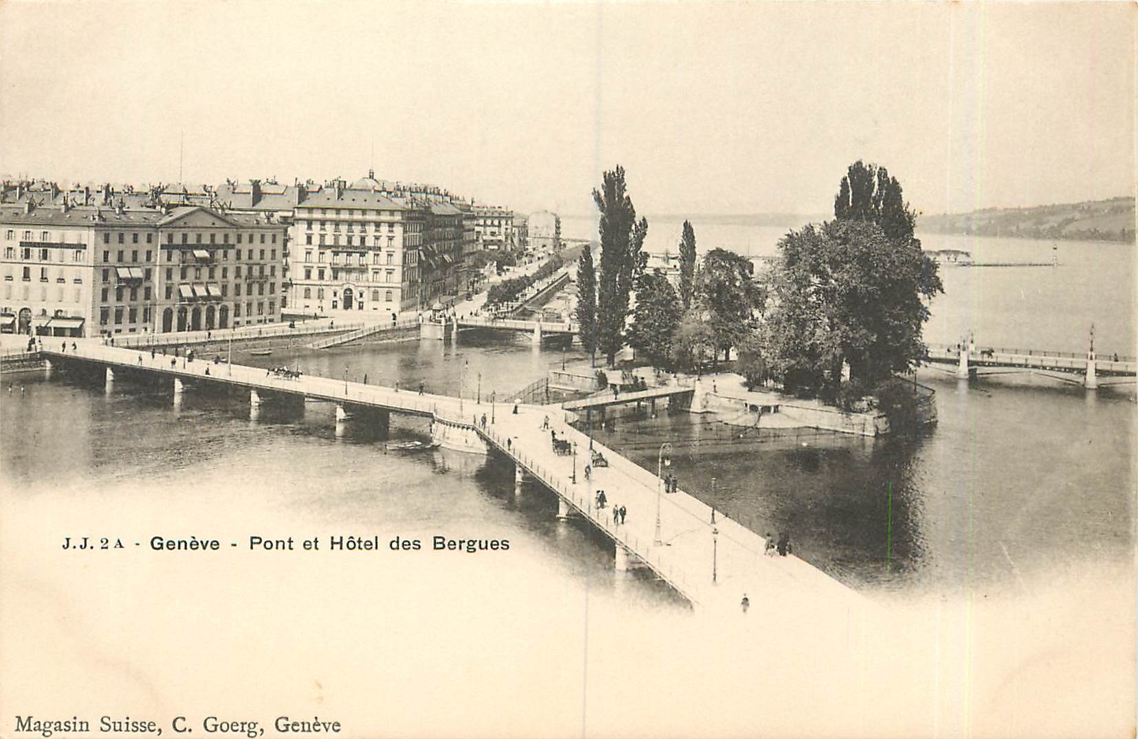 CPA Geneve Pont et Hotel des Bergues 