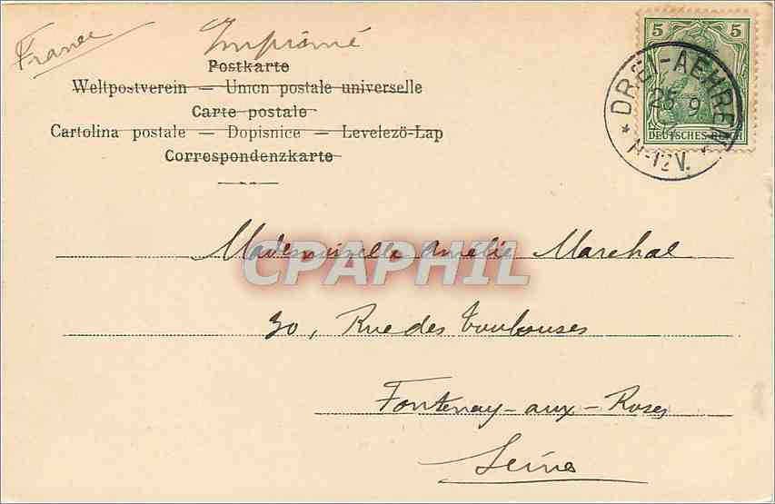 CPA Trois Epis Drei Aehren Der Hohneck  — Rückseite