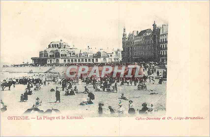 CPA Ostende la plage et le Kursaal 