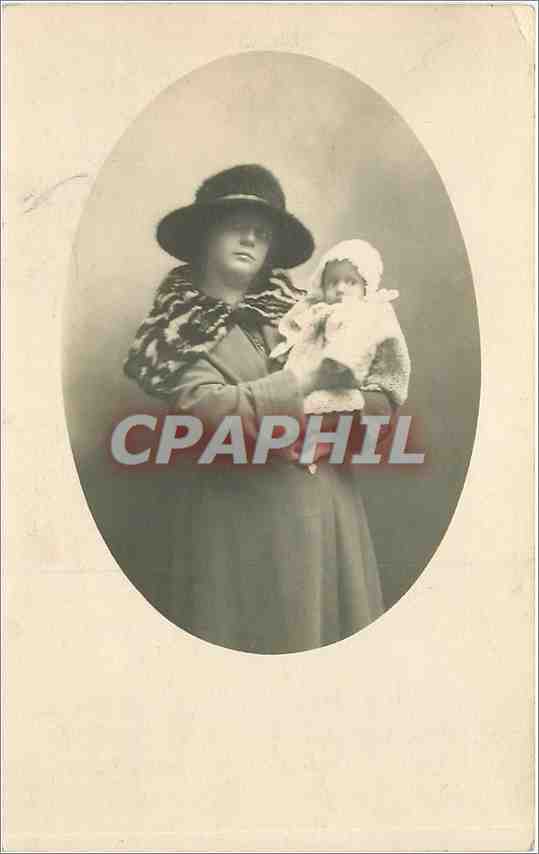 CARTE PHOTO Femme Enfant