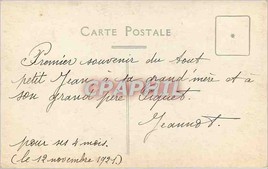 CARTE PHOTO Femme Enfant — Rückseite