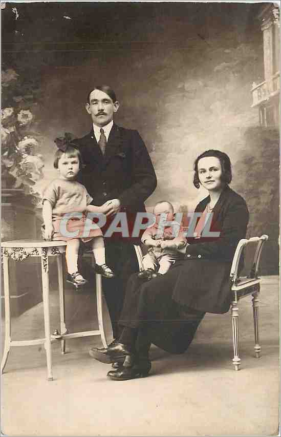 CARTE PHOTO Femme Enfants
