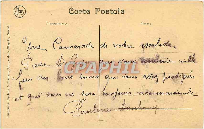CPA Ostende l'avenue Leopold et le Kursaal  — Rückseite