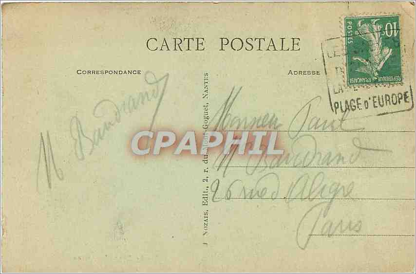 Les Sables-d'Olonne - La Tour d'Arundel — éditeur J. Nozais, n° 38 — Rückseite
