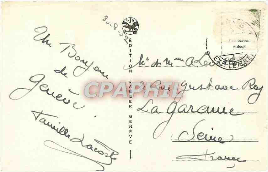 CPA Geneve la rade et le mont blanc  — Verso