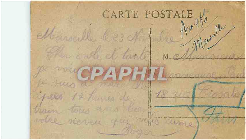 CPA Marseille un coin du vieux port et N d de la Garde Bateaux — Rückseite