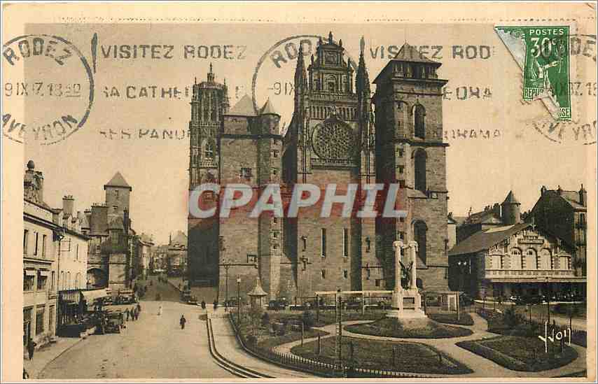 CPA Rodez Aveyron la cathedrale Notre Dame 