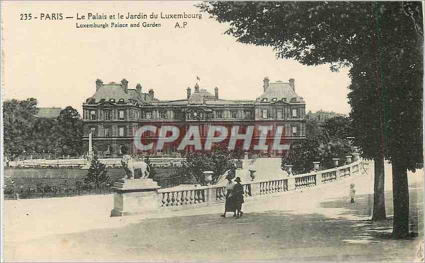 CPA Paris le palais et le jardin du Luxembourg  — Rückseite
