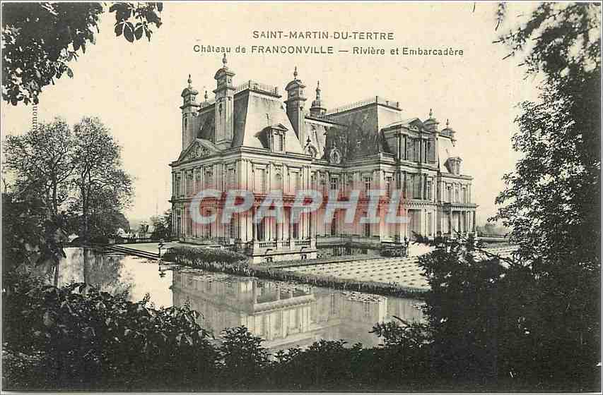 CPA Saint Martin du Tertre chateau de Franconville riviere et embarcadere 