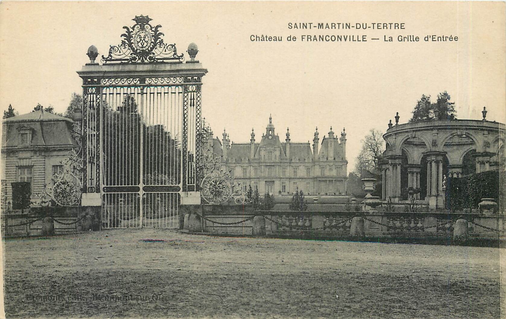 CPA Saint Martin du Tertre Chateau de Franconville la grille d'entree 