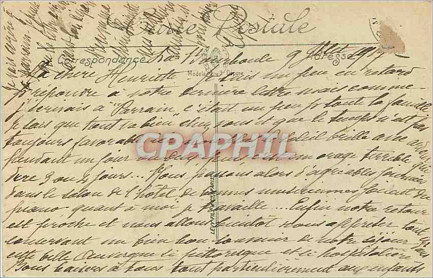 CPA La Bourboule le grand Etablissement des Thermes et l'Avenue de la Gare  — Rückseite