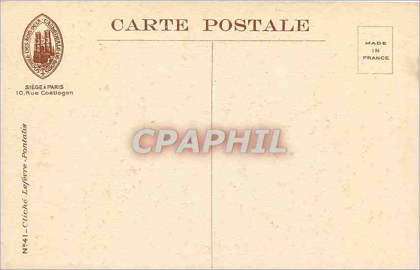 CPA Reims cathedrale Revers du Porche Lateral Sud Statues Deteriorees par l'Incendie  — Back