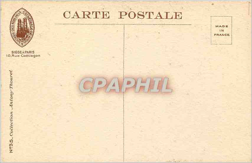 CPA Reims cathedrale les 2 Porches du Transept Facade Sud dec 1918  — Verso