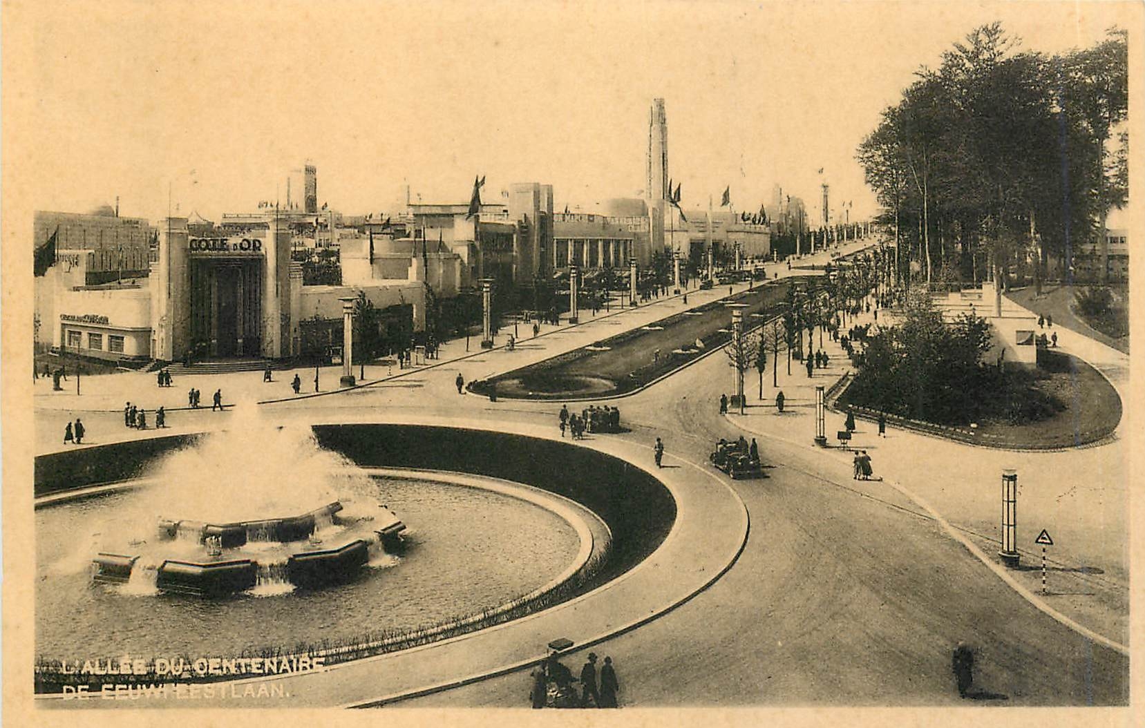 CPA L'Allee du centenaire de Eeuwfeestlaan Bruxelles 1925
