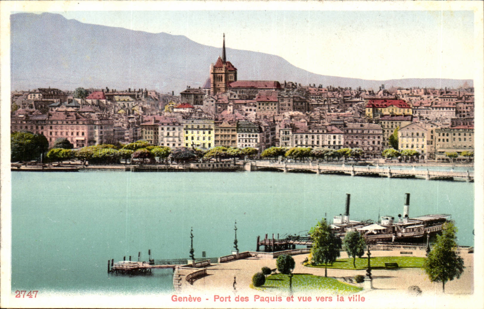 Suisse CPA Geneve Port des Paquis et vue vers la ville