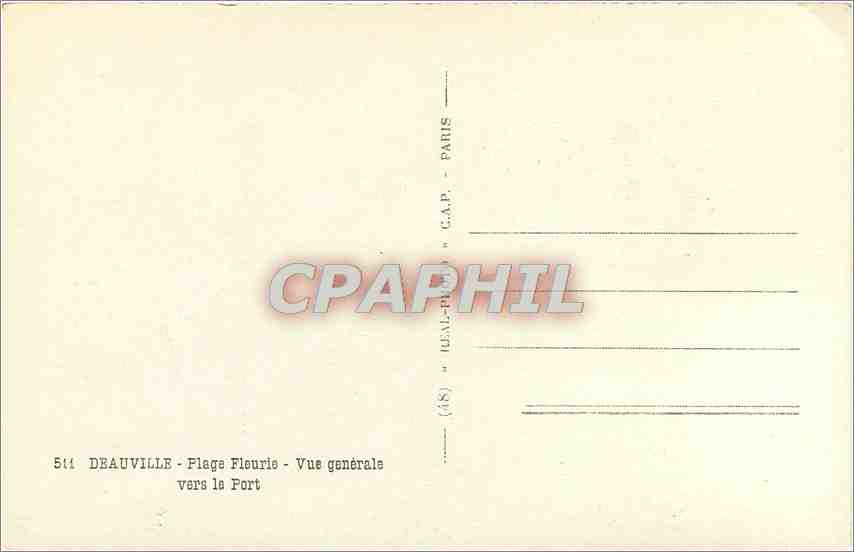 Deauville - Vue générale vers le Port — C.A.P. Cap — Verso