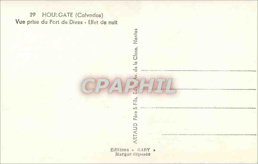 CPA Houlgate Calvados Vue prise du Port de Dives Effet de nuit  — Rückseite