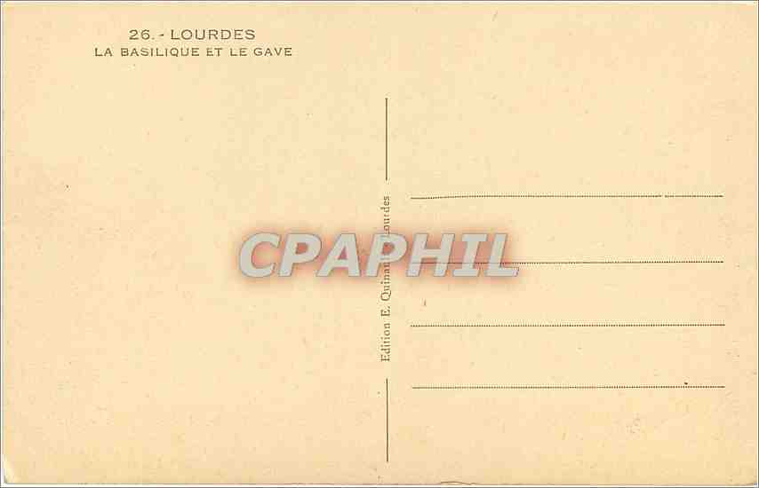 CPA Lourdes La Basilique et le Gave  — Verso