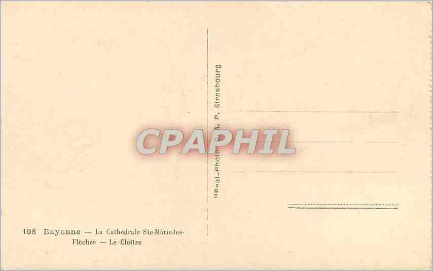 CPA Bayonne La Cathedrale St Marie les Fleches Le Cloitre  — Rückseite