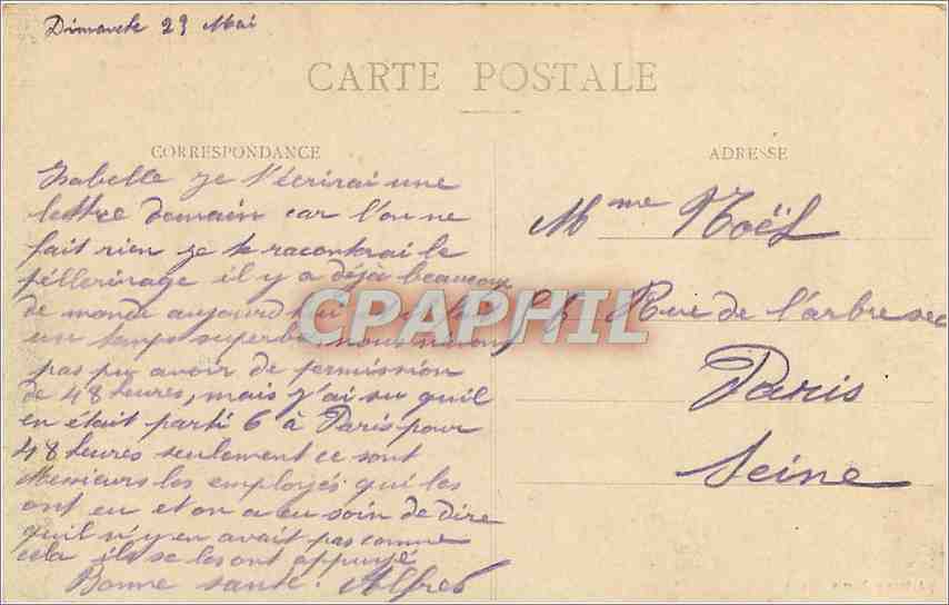 CPA Ste Anne d'Auray La Basilique prise de la Scala Sancta  — Verso