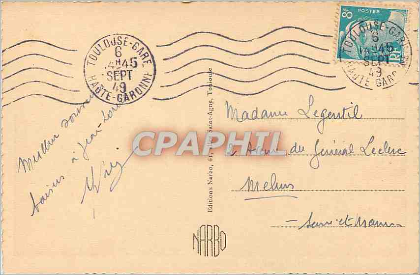 CPA Toulouse Donjon du Capitole et son Jardin  — Verso