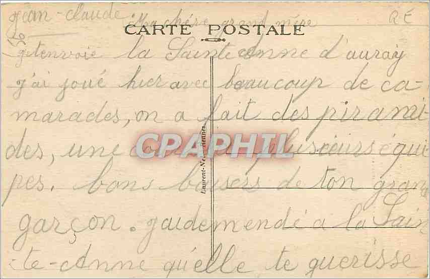 CPA Sainte Anne d'Auray La Basilique  — Verso