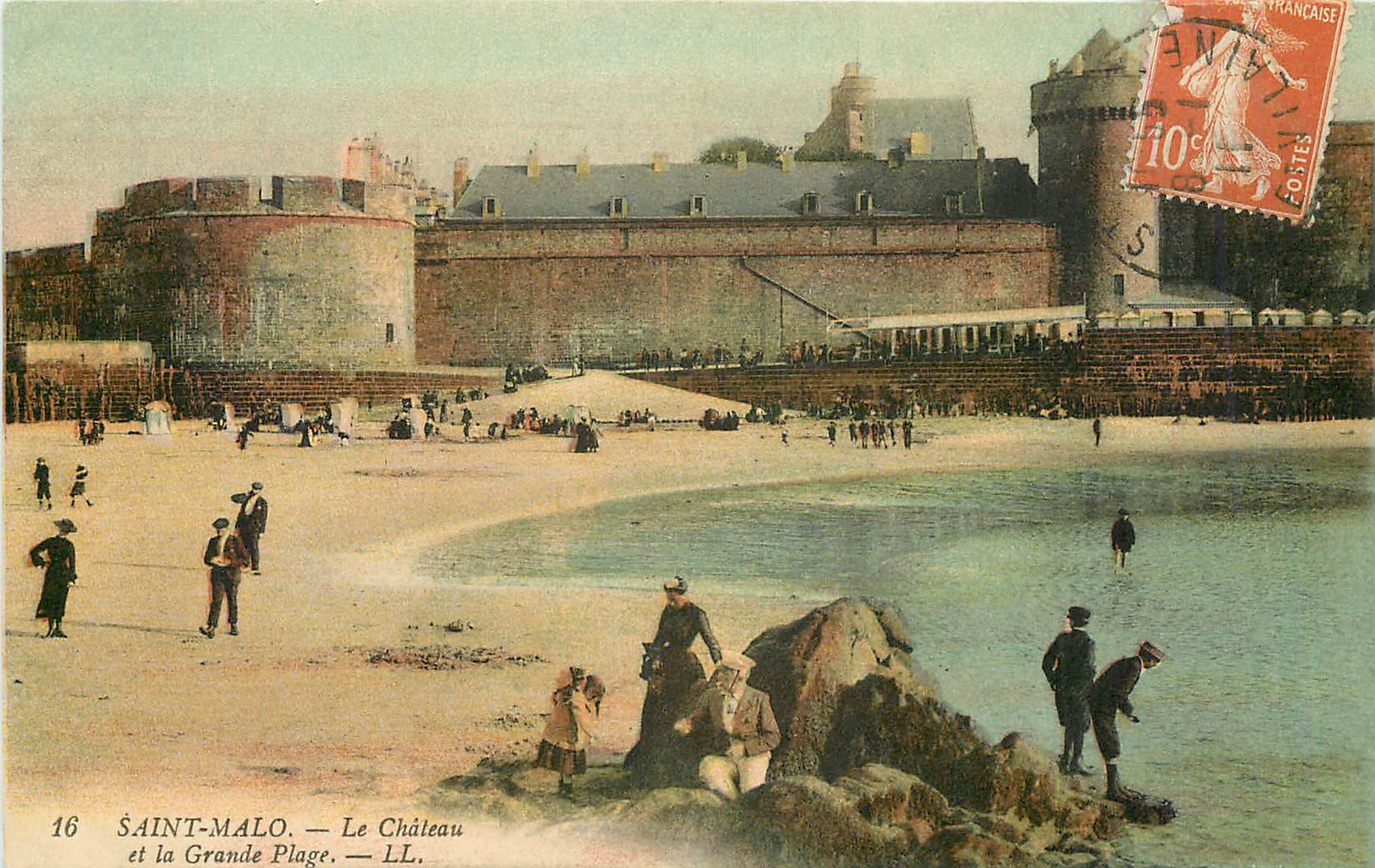 SAINT-MALO — Le Château et la Grande Plage — LL. — n°16