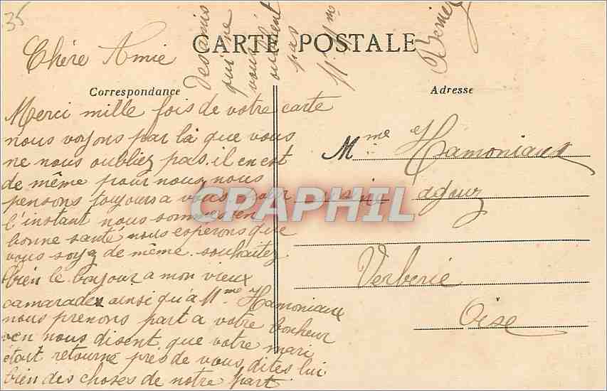 CPA Rennes Le Thabor Statue de Du Guesclin  — Verso