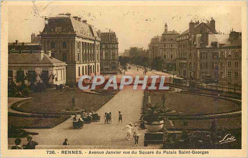 Rennes - Avenue Janvier vue du Square du Palais Saint-Georges — Loïc, n°736