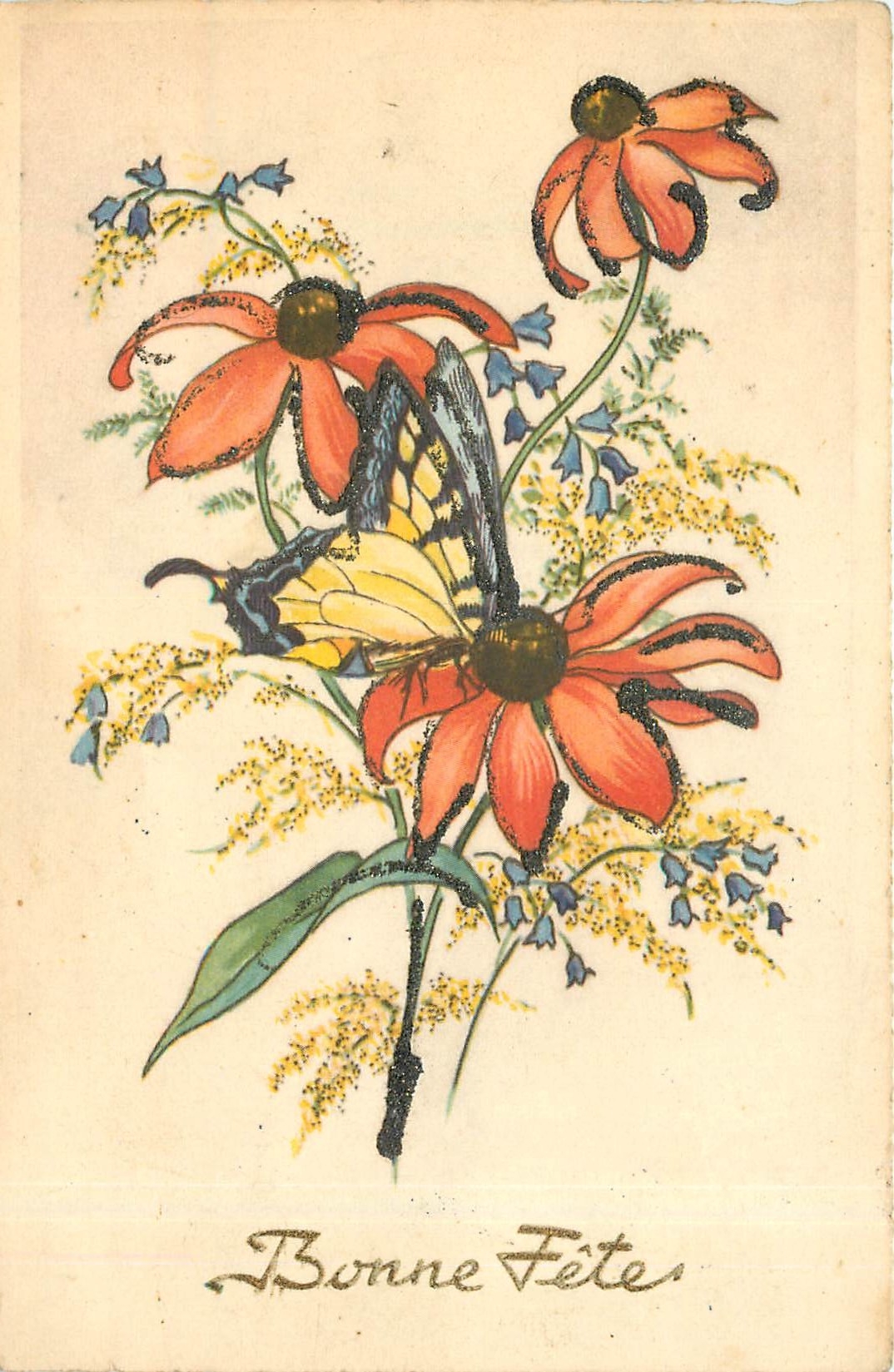 CPA Bonne Fete Fleurs