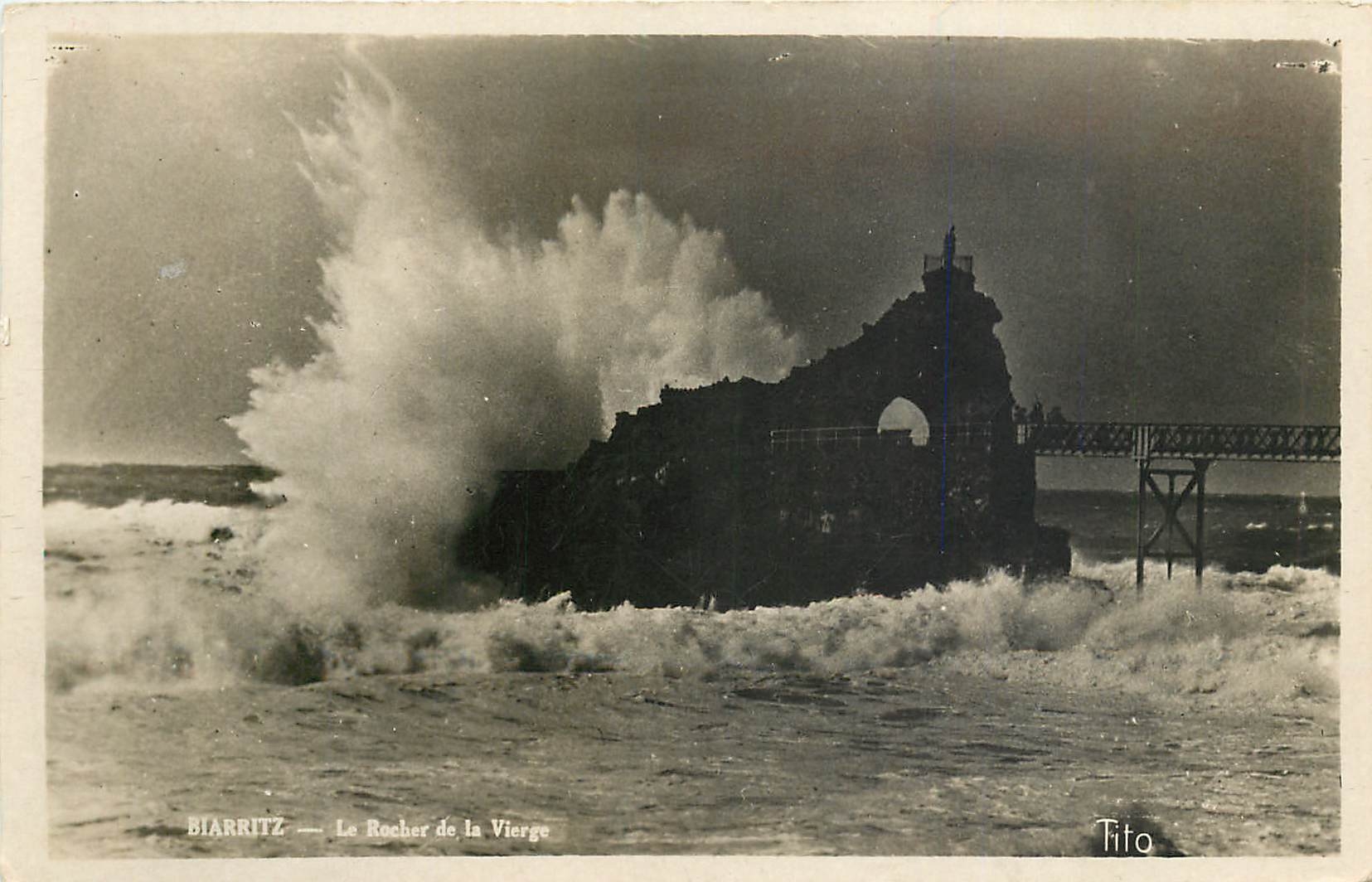 CPA Biarritz La Rocher de la Vierge 