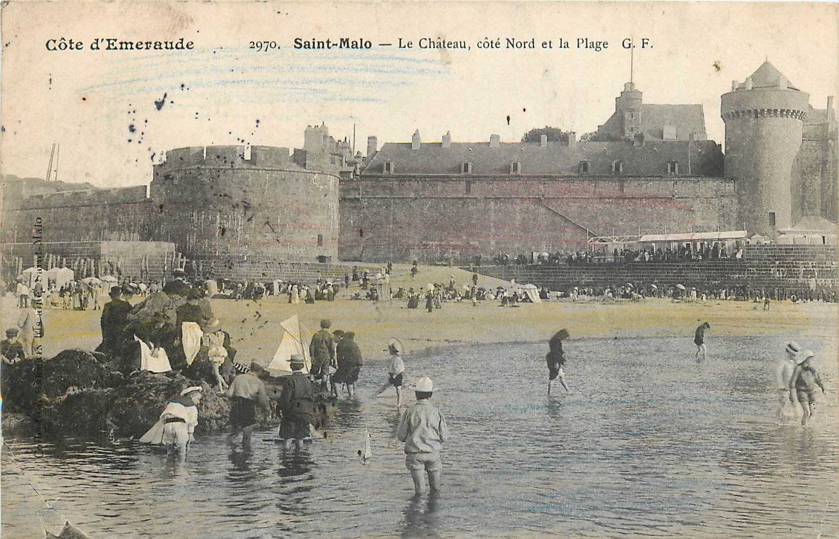 Saint-Malo — Le Château, côté Nord et la Plage — G.F. — Côte d'Emeraude 2970
