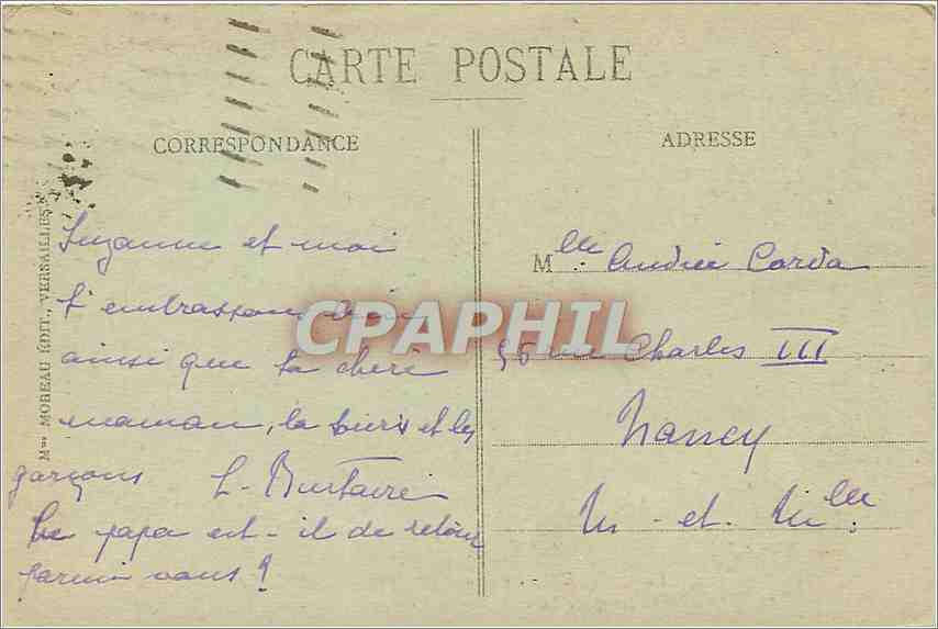 Versailles - Palais du Petit Trianon sur les Jardins - éditeur non visible, n° de série 22 — Rückseite