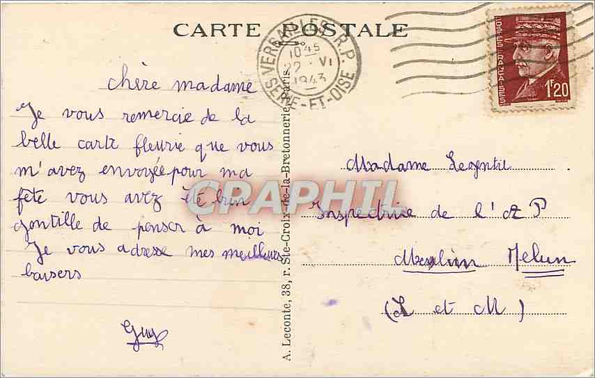 CPA Versailles Les Grandes Eaux Le Bassin de Neptune  — Verso