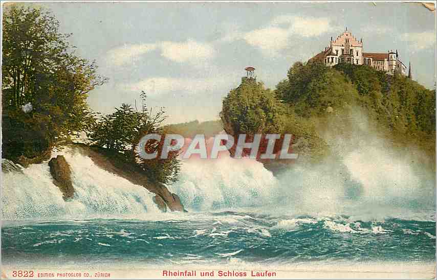 CPA Rheinfall und Schloss Laufen 