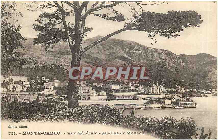 Monte-Carlo - Vue Générale - Jardins de Monaco - Édition Giletta, n° 711