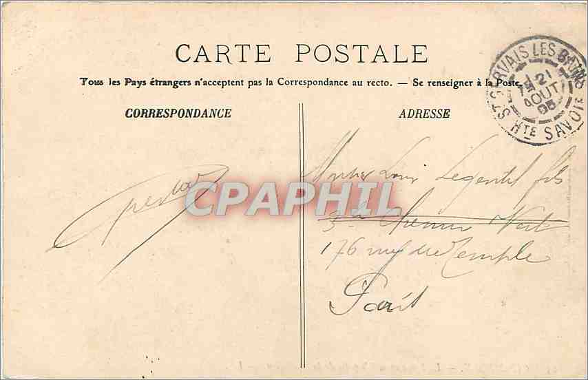CPA Chambery Le Lycee et la Chapelle de la Visitation  — Rückseite