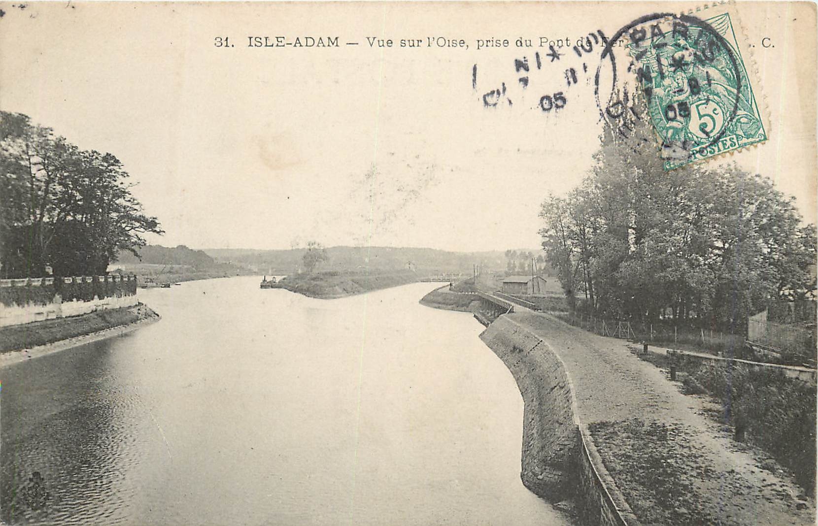 CPA Isle Adam Vue sur l'Oise 