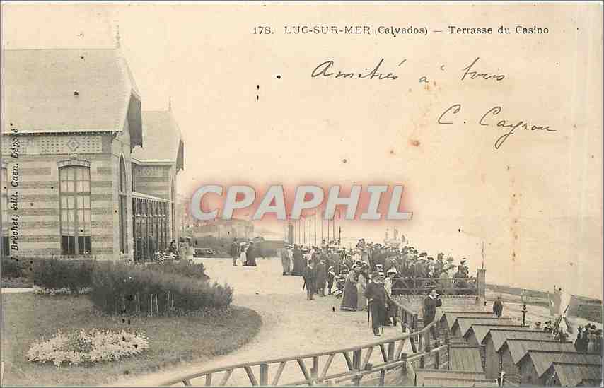 CPA Luc sur Mer Calvados Terrasse du Casino 