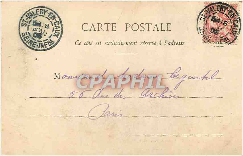 CPA St Valery en Caux Entree du Port  — Rückseite