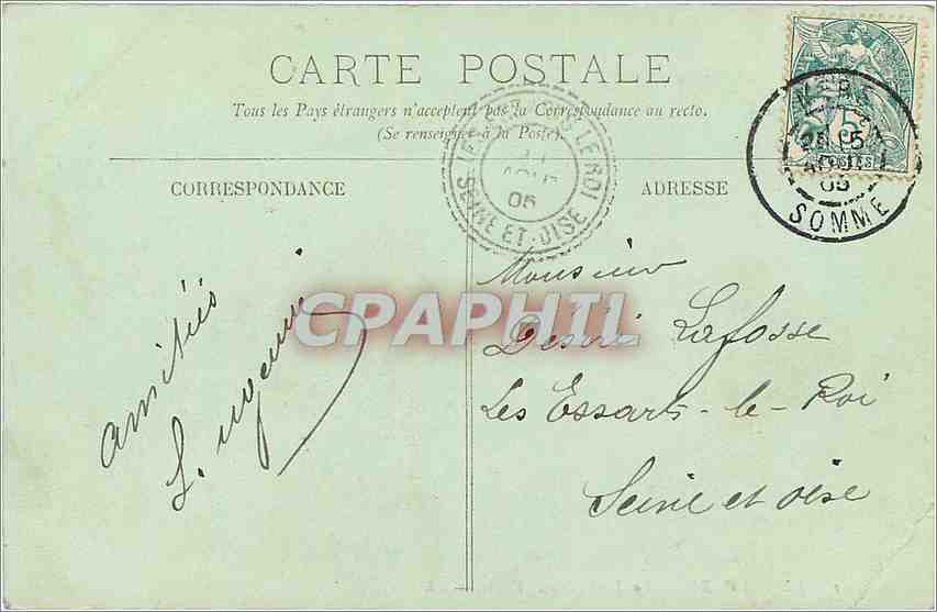 CPA Le Treport La Jetee a Maree Haute Phare — Rückseite
