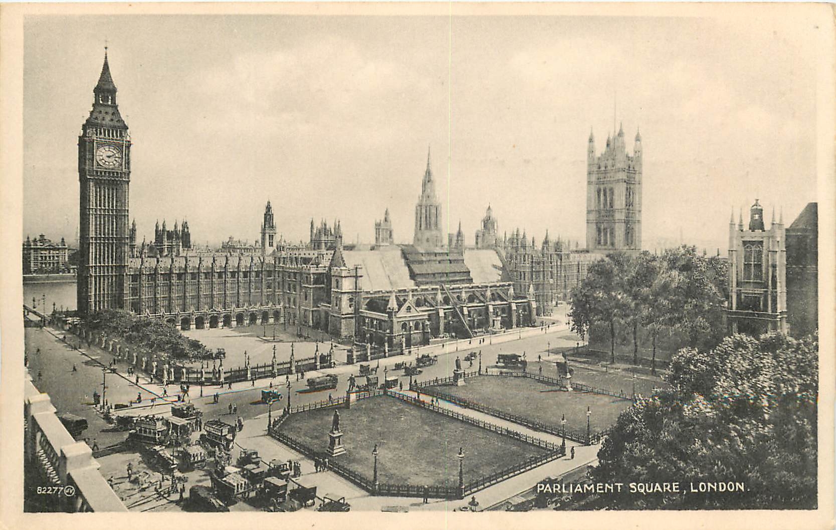 Parliament Square, London — vue avec Big Ben et le Palais de Westminster — Valentine's 'Bronotype' Series n° 82277