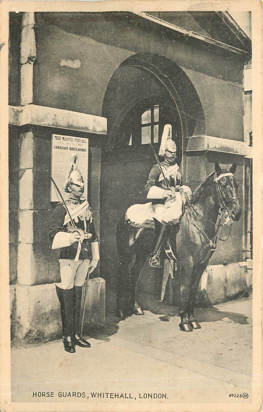 CPA Horse Guards Whitehall London Militaria