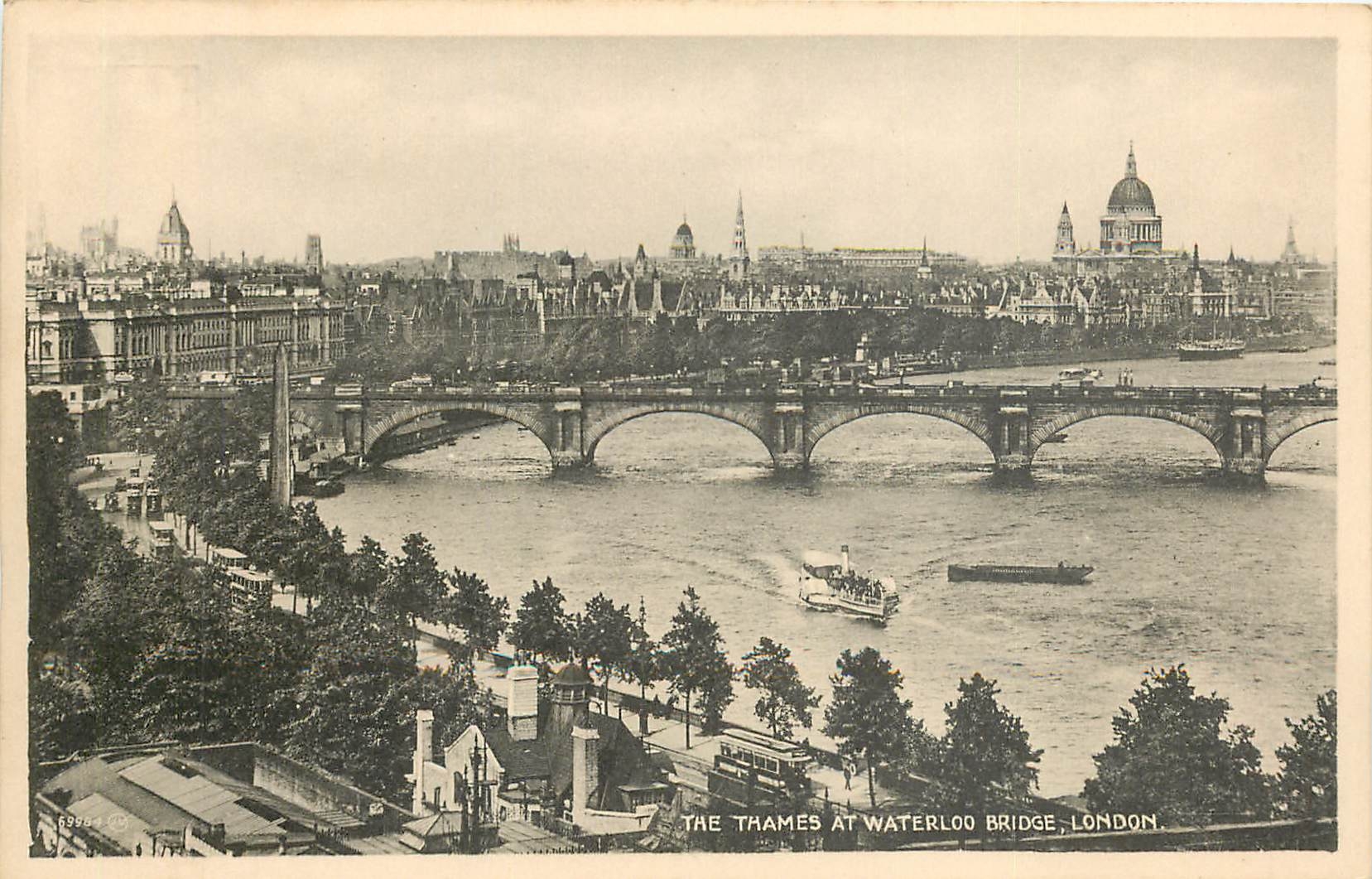 CPA The Thames At Waterloo Bridge London 