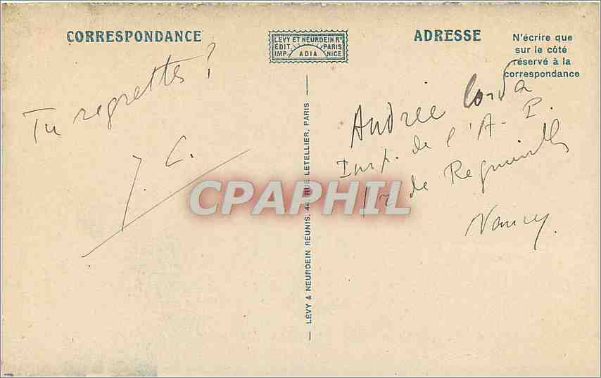 Forêt de Fontainebleau — Mont Chauvet — La Roche qui remue — LL n°189 — Verso