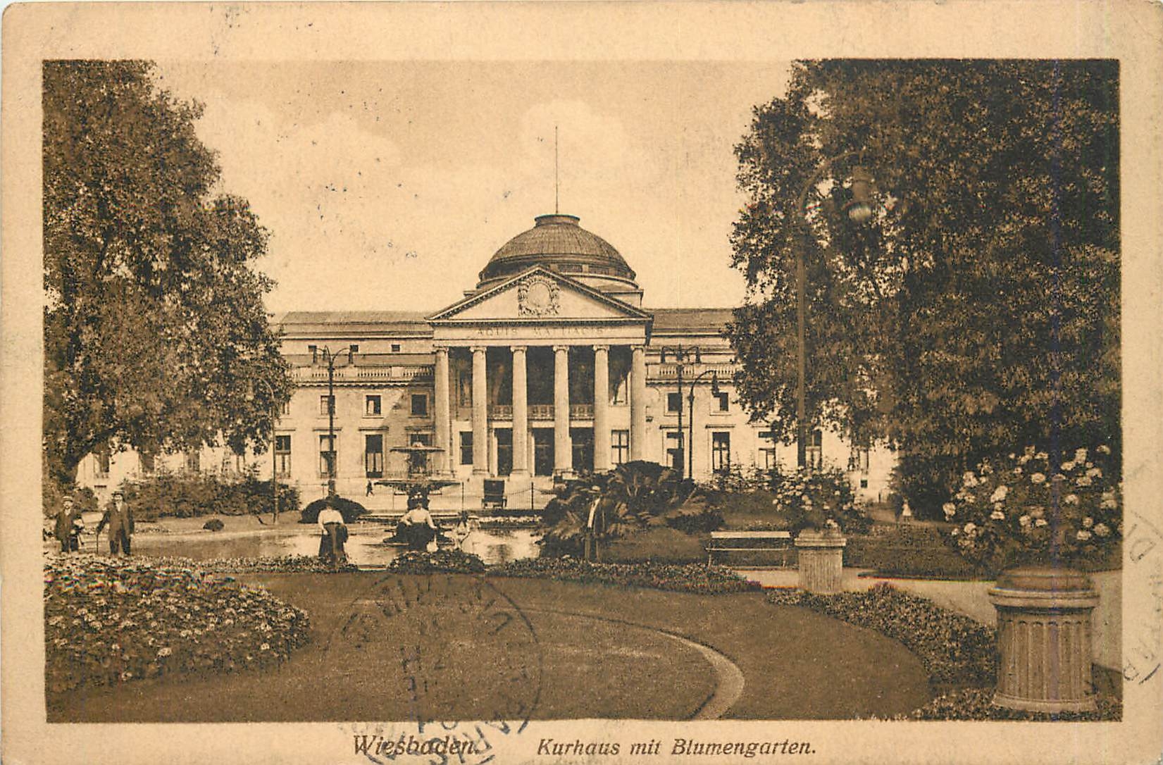 CPA Wiesbaden Kurhaus mit Blumengarten 