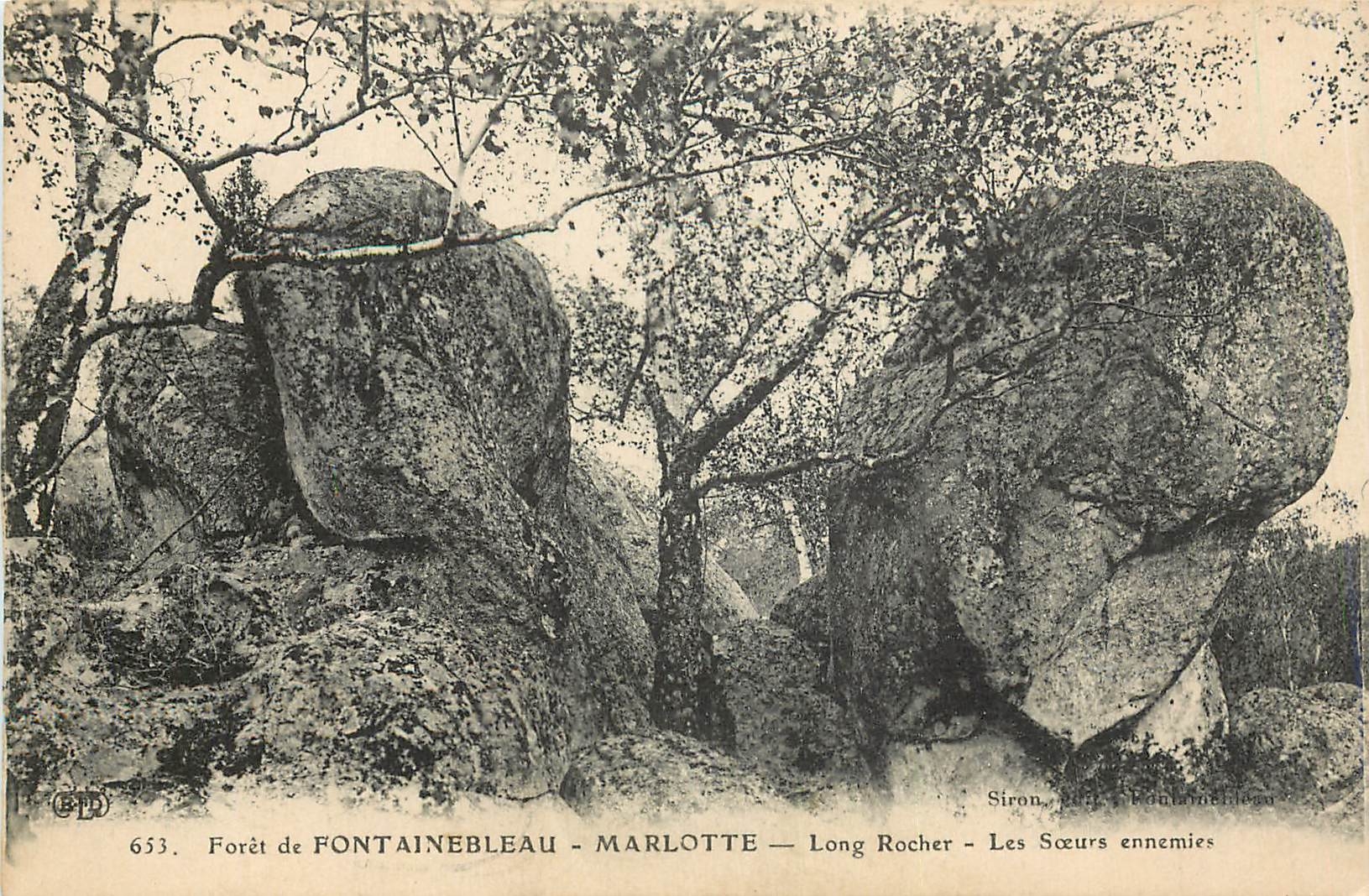 Forêt de FONTAINEBLEAU - MARLOTTE — Long Rocher — Les Sœurs ennemies — Siron, éditeur