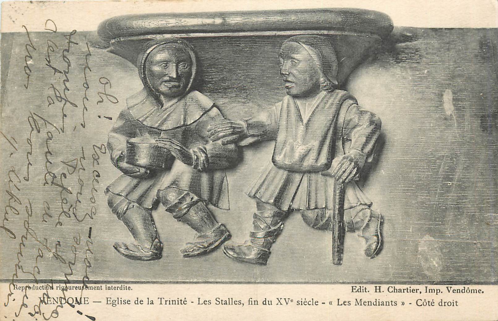 CPA Vendome Eglise de la Trinite Les Stalles Les Mendiants Cote droit 
