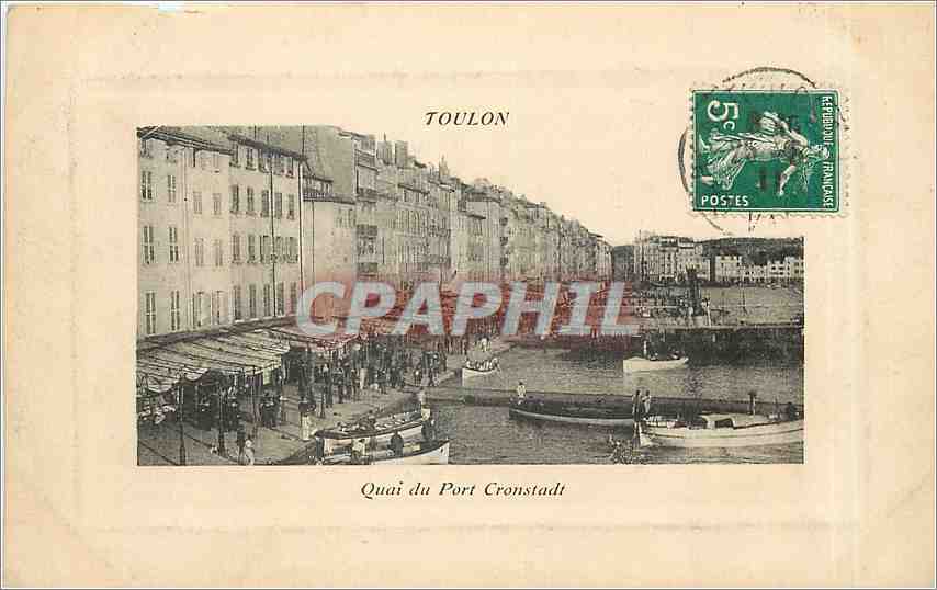 CPA Toulon Quai du Port Cronstadt Bateaux