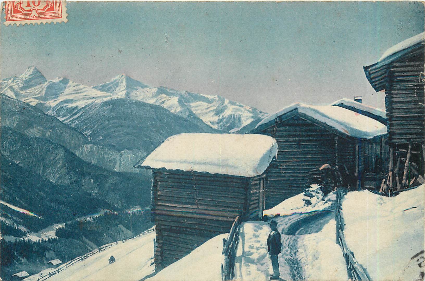 CPA Partie bei Davos mit Tinzenhorn und Piz Michel 